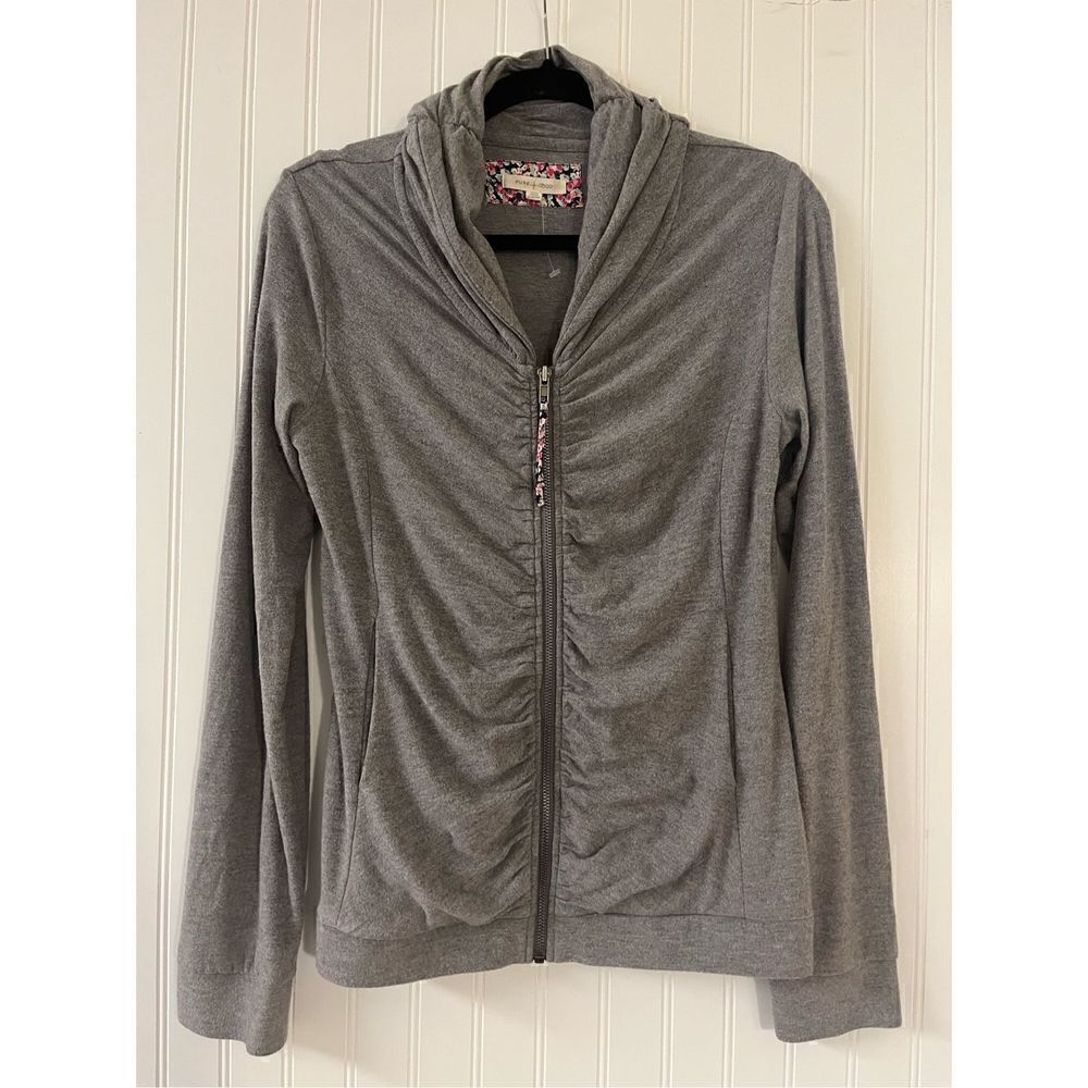 Anthropologie zip up jacket by Pure & Good gray sz Med
